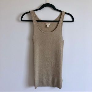 Michael Kors Gold Ribbed Tank | XS